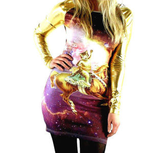 RAT BaBY Metallic Lame GALAXY CAT HAZARD DRESS S